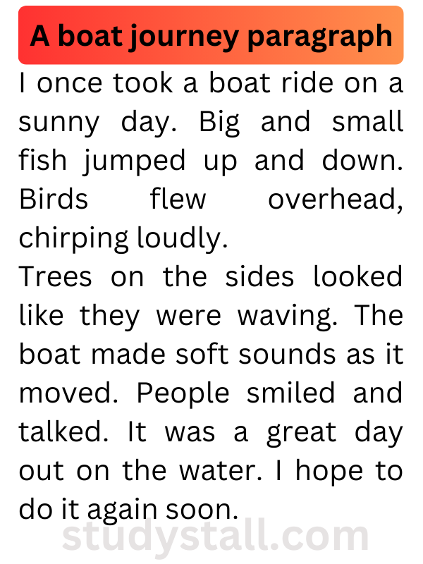 A Boat Journey Paragraph 50 Words