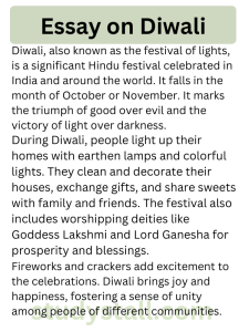 essay on diwali 100 words