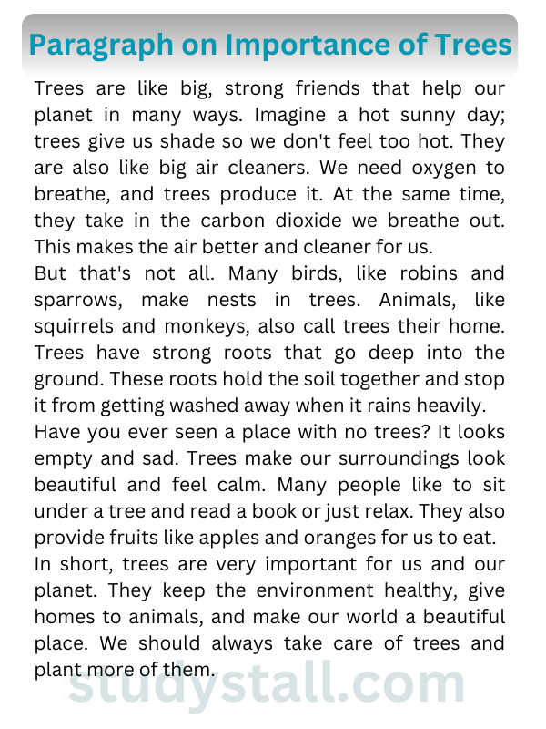 Importance of Trees Paragraph 200 Words