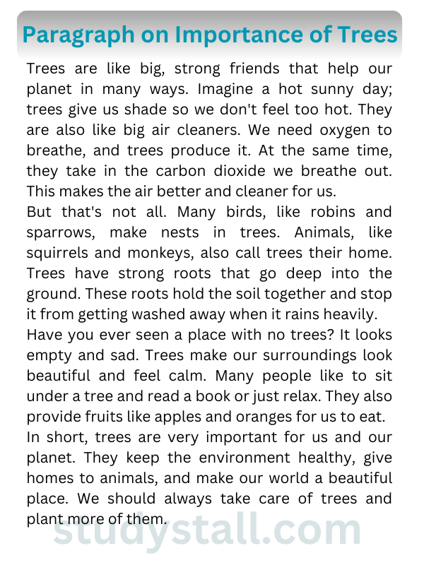 importance of trees essay 200 words