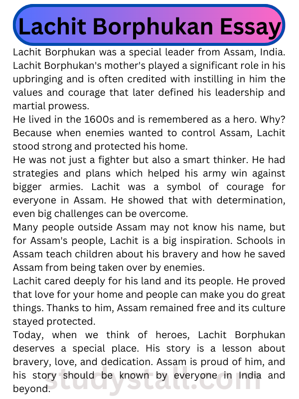 lachit borphukan essay in hindi 200 words
