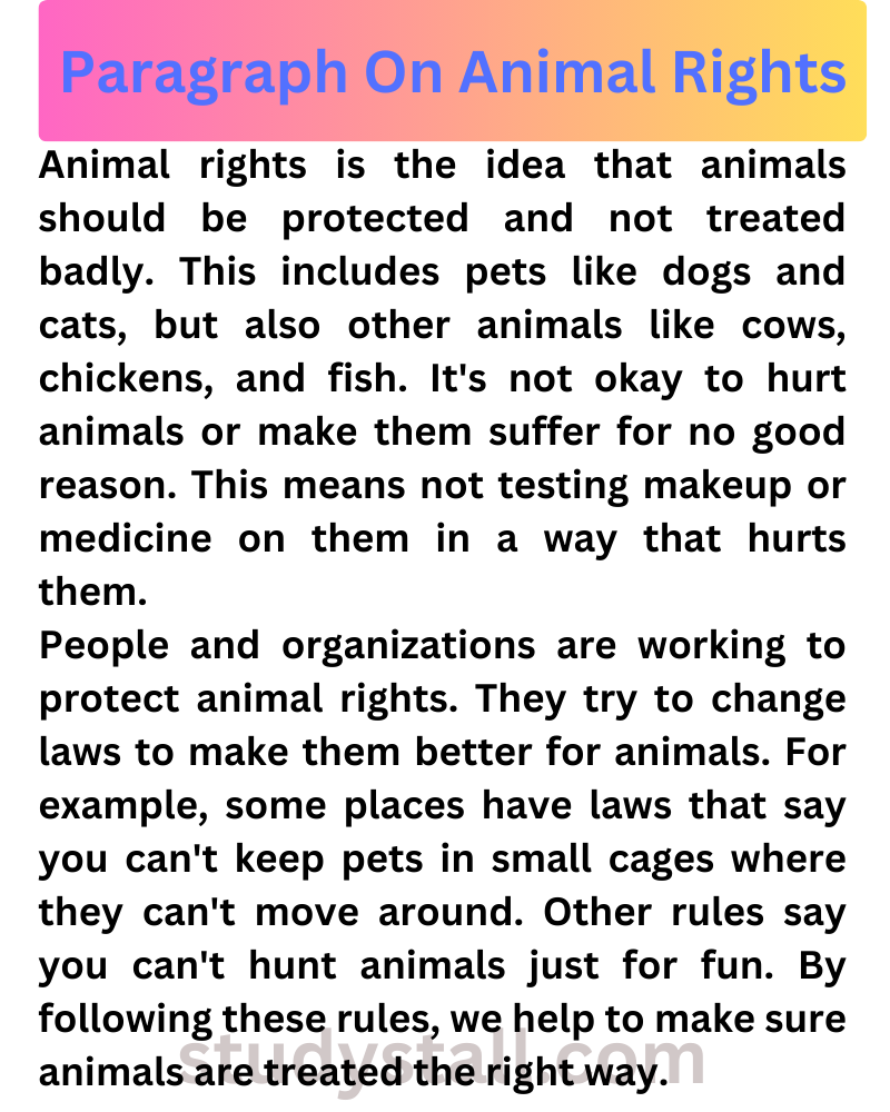 200 word essay on animal rights