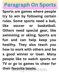 essay about sports 100 words