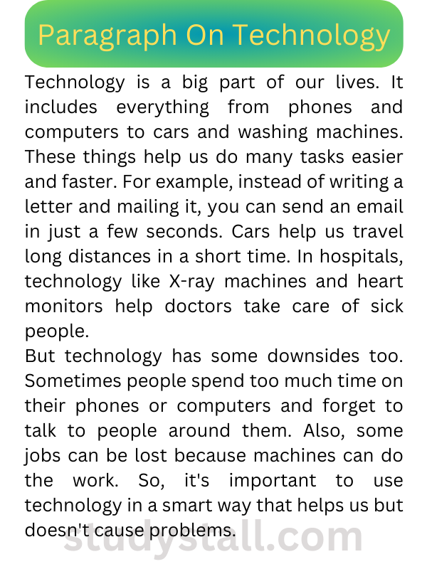 essay on technology in 200 words