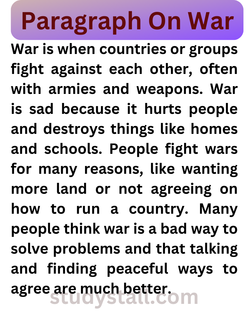 five paragraph essay about war