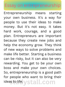 essay on importance of entrepreneurship