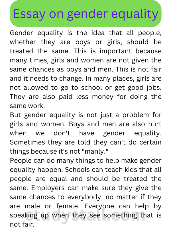 example of essay of gender equality