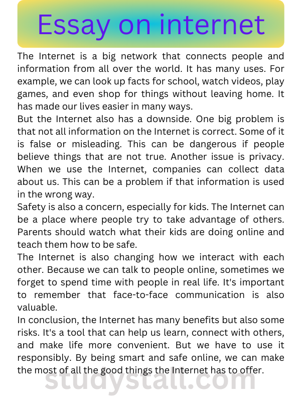 essay on internet 500 words