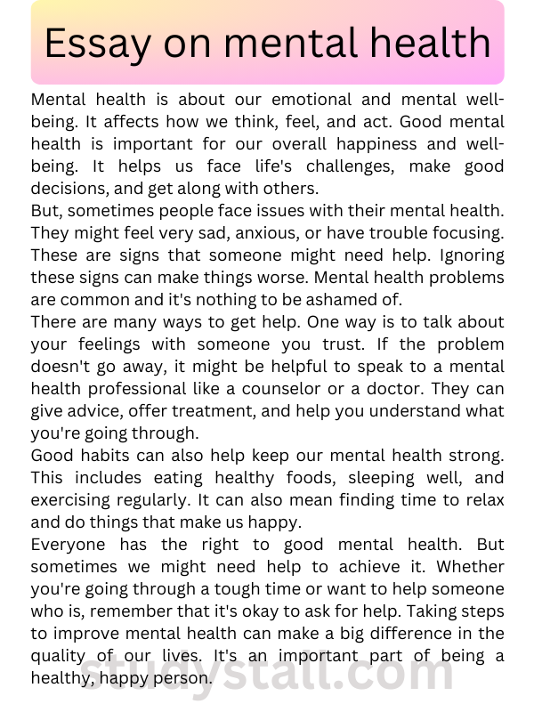 essay on what is mental health