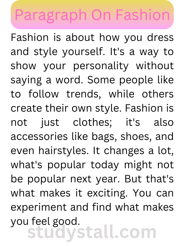 essay on fashion 200 words