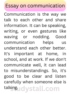 essay about communication 100 to 150 words