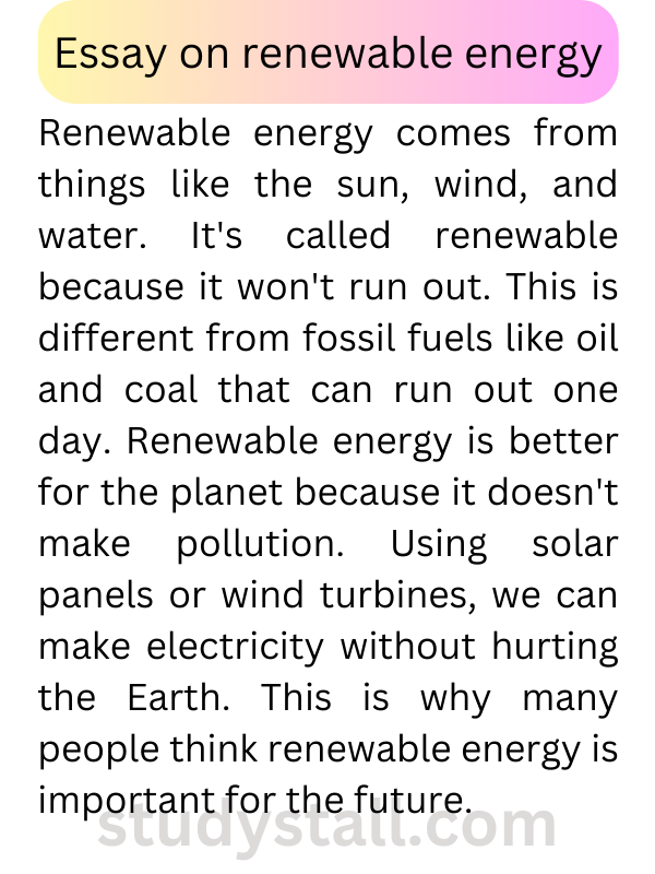 an essay on renewable sources